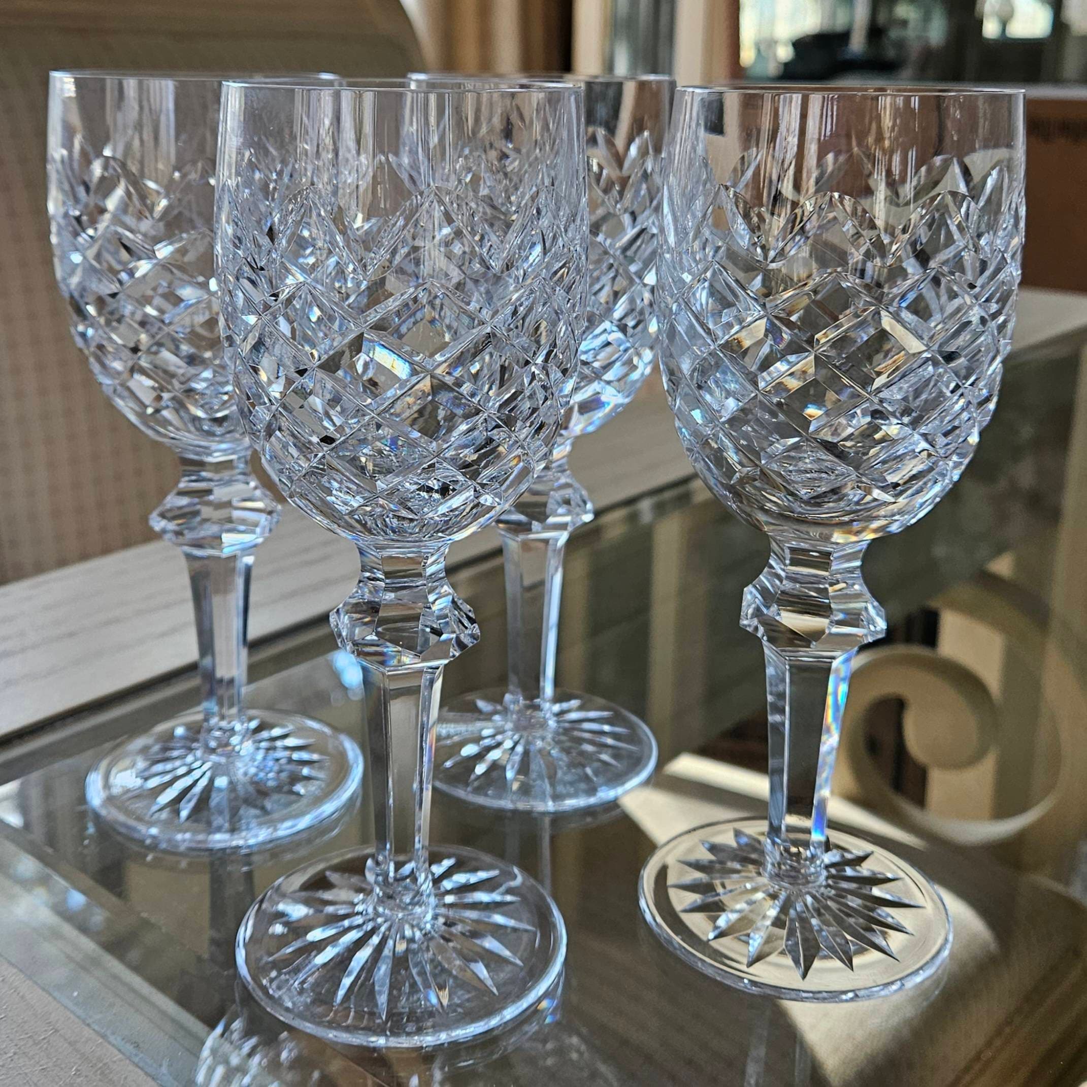 Quadrat Romanian Crystal Water Glasses, Set of 4 - Drinkware