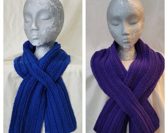 Keyhole, pull through scarf. Handmade neckwarmer. Winter accessories.