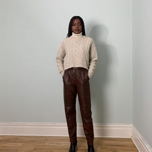 Vintage Label Bella Leather Cropped Trouser