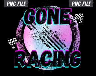 PNG File/ Gone Racing/ Tire Tracks/ Colorful Design/ Dirt Tracks/ Digital Download