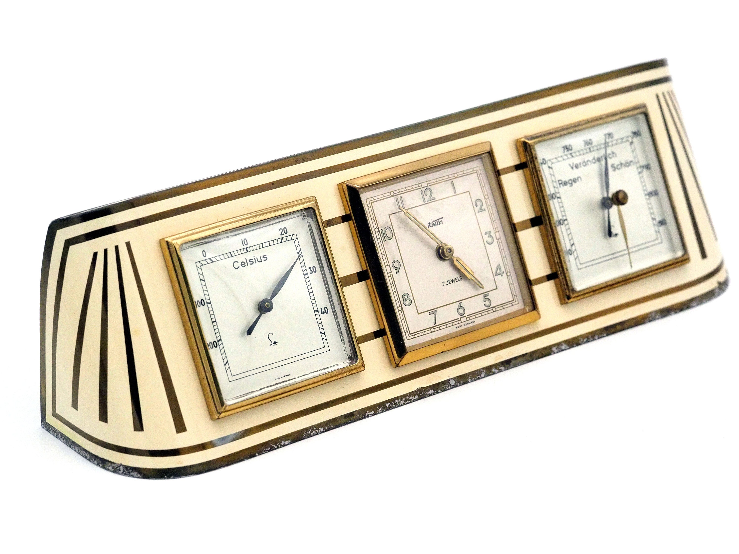 Art Deco Table Clock With Hans Lufft Art Deco Luxury Table Etsy