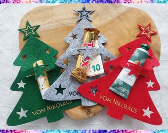 Felt Christmas tree, cash gift, gift, St. Nicholas Day
