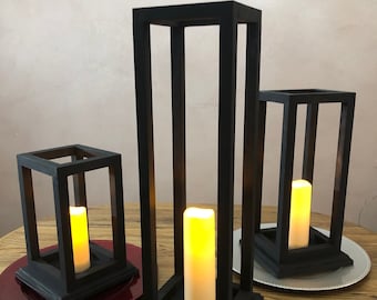 FREE SHIPPING-Wood Lanterns, Wedding Centerpiece, Holiday, Indoor, Outdoor Wood, Natural Wood, Table Centerpiece, Mantle Decor