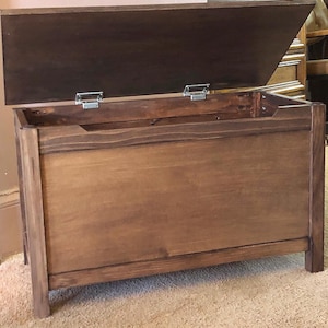 Handmade Baltic Birch Wood Storage Chest: Rustic Blanket Chest, Child&#39;s Toy Box, Trunk