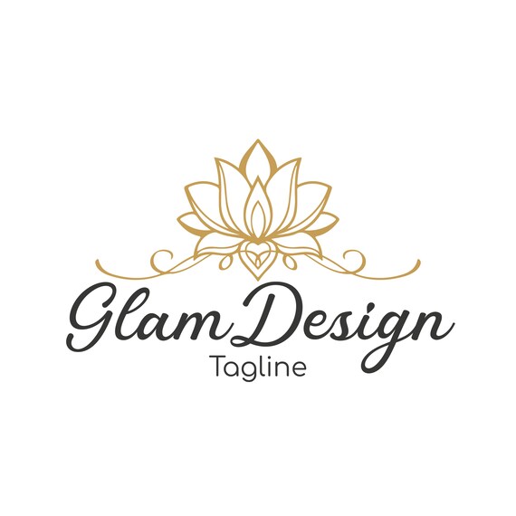 Lotus Flower Logo Custom Logo Design Gold Logo - Etsy