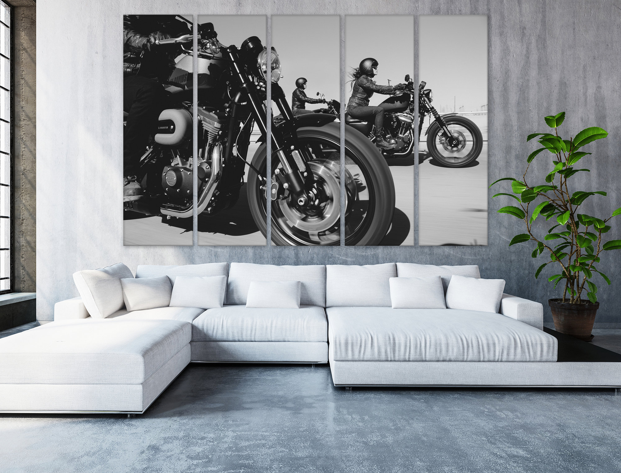 Harley Davidson decoración del hogar negro y blanco moto | Etsy