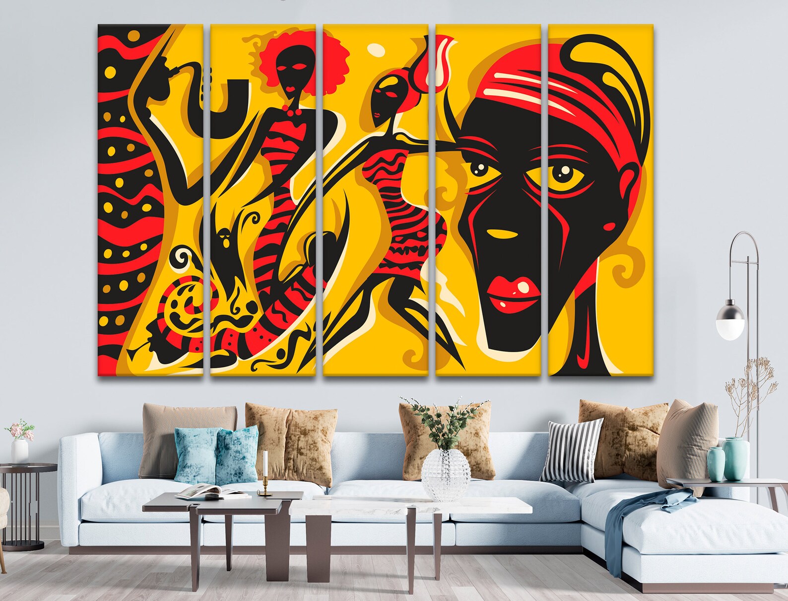 African art Abstract jazz canvas art Black women african print Etsy
