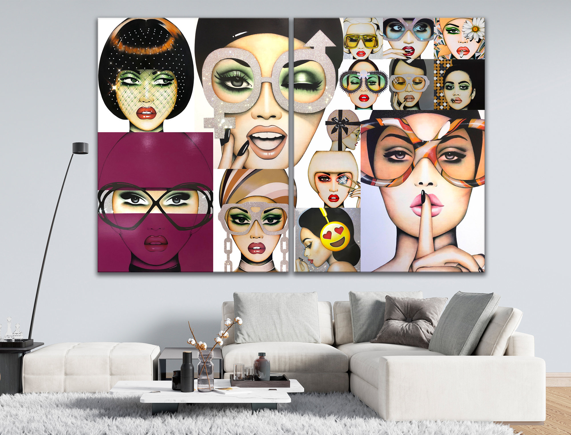 Girly wall art print Canvas wall art Fashion gift Large wall Etsy