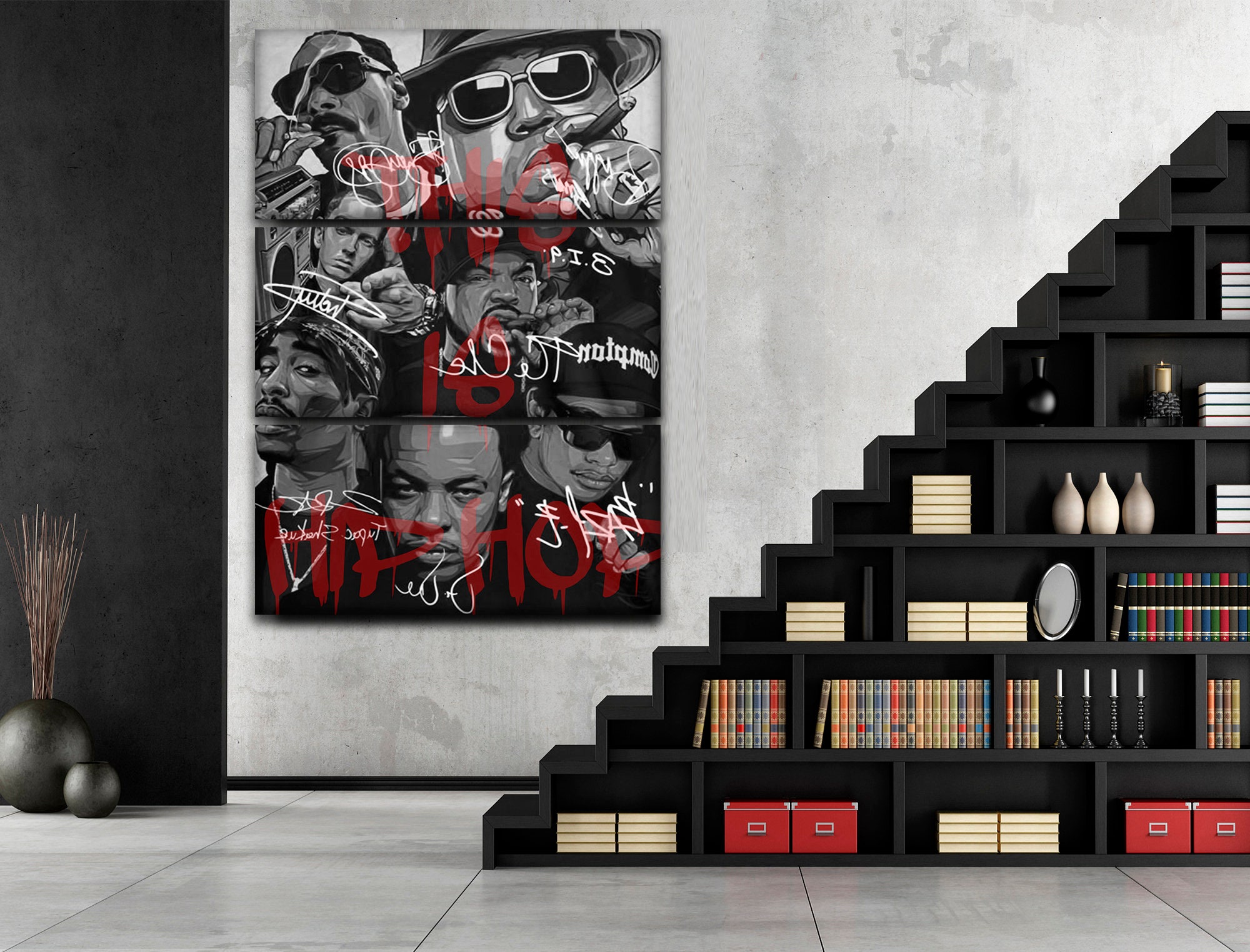 Rap Legends framed canvas print Music print Pop art Kings of Etsy