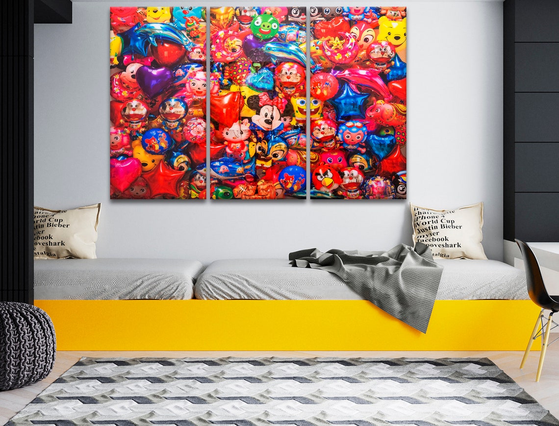 Cartoon art canvas print Funny wall art Cartoon Children | Etsy