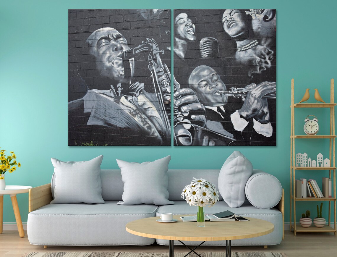 Jazz wall art Street art jazz art prints Music print grafitti Etsy