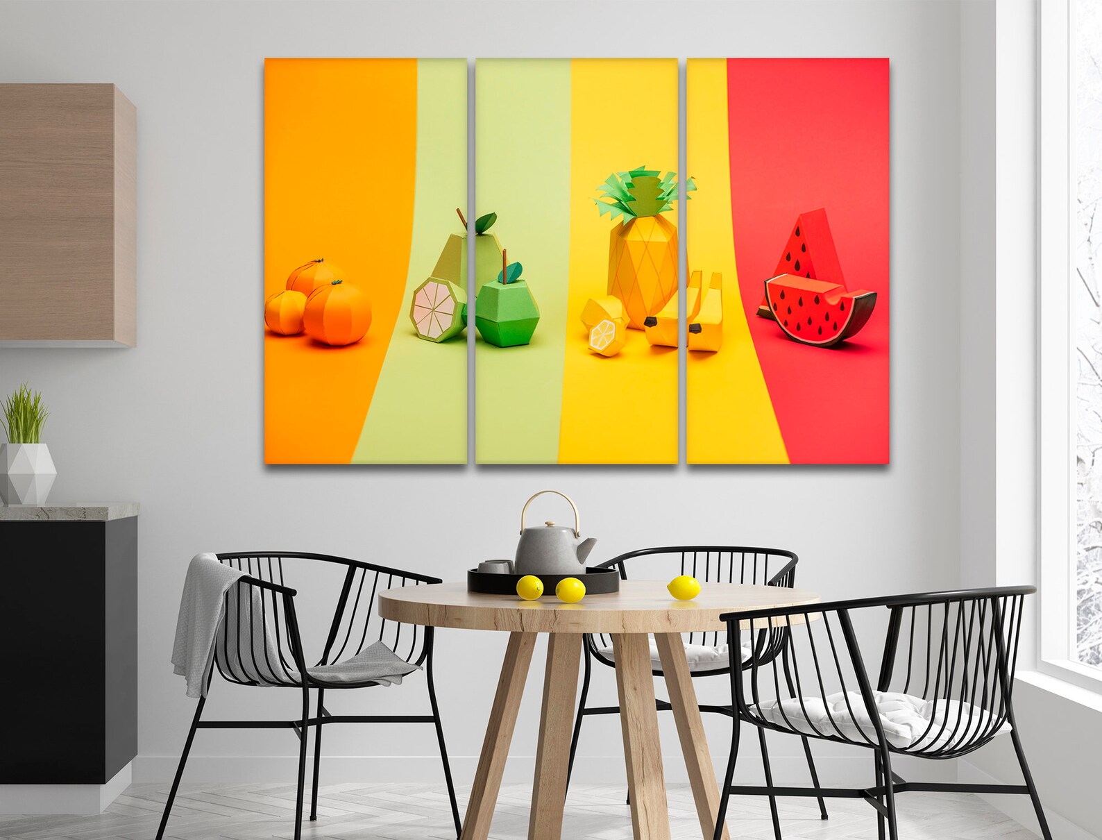 Colorful Origami canvas art Kitchen geometric wall art Extra Etsy