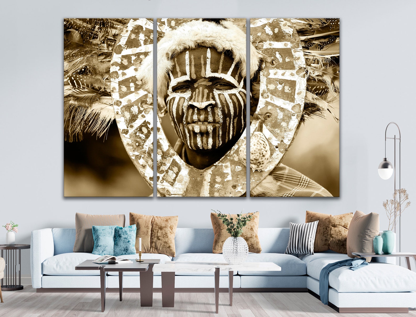 Ethnic Afrcian wall art African canvas art Black and white Etsy
