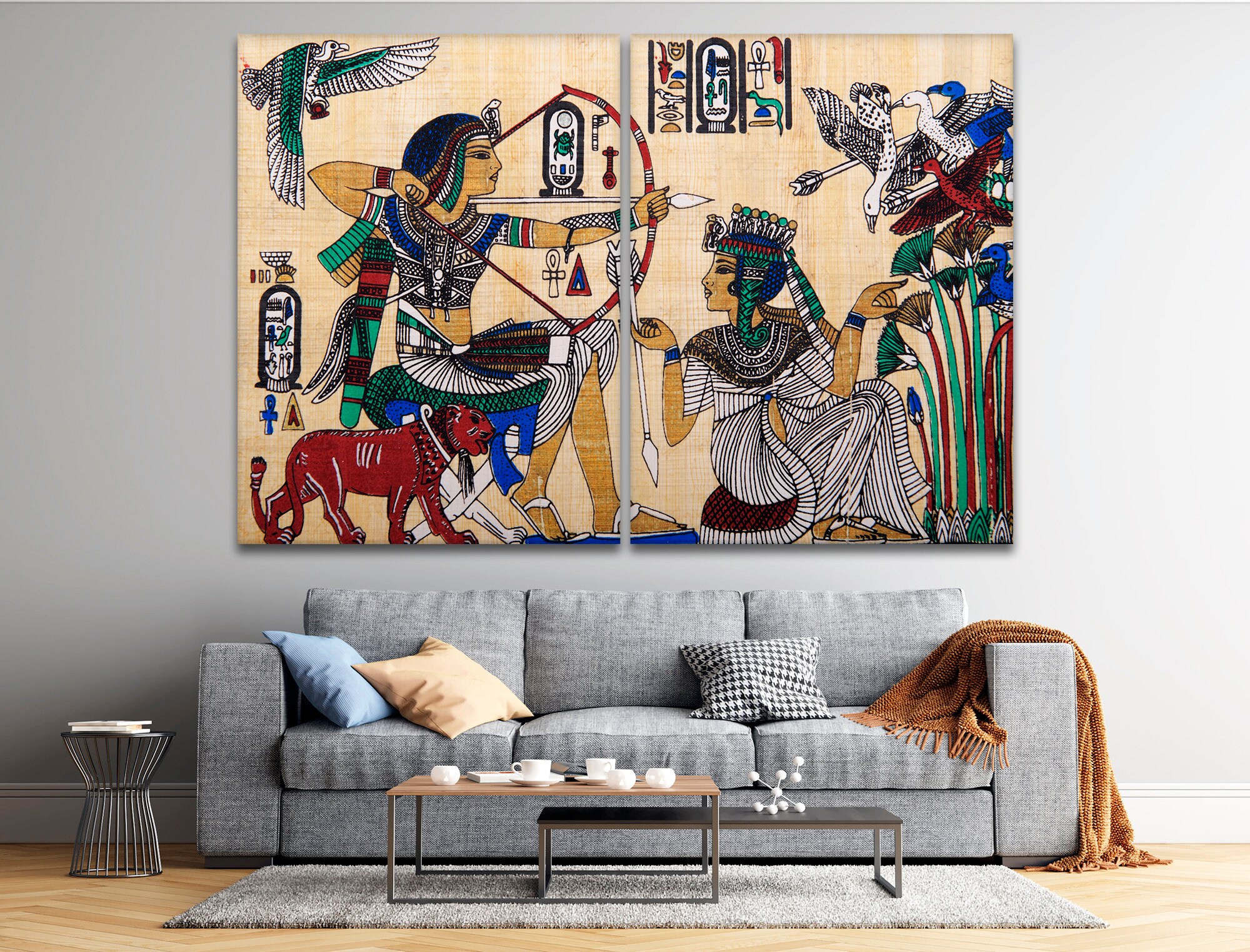Egyptian art wall decor Ancient canvas art Egypt large canvas Etsy