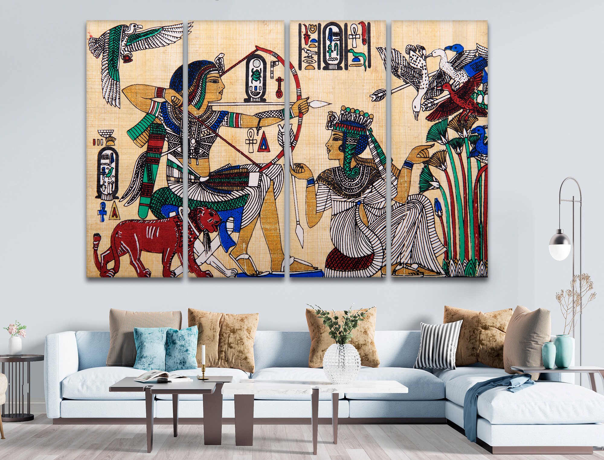 Egyptian art wall decor Ancient canvas art Egypt large canvas Etsy