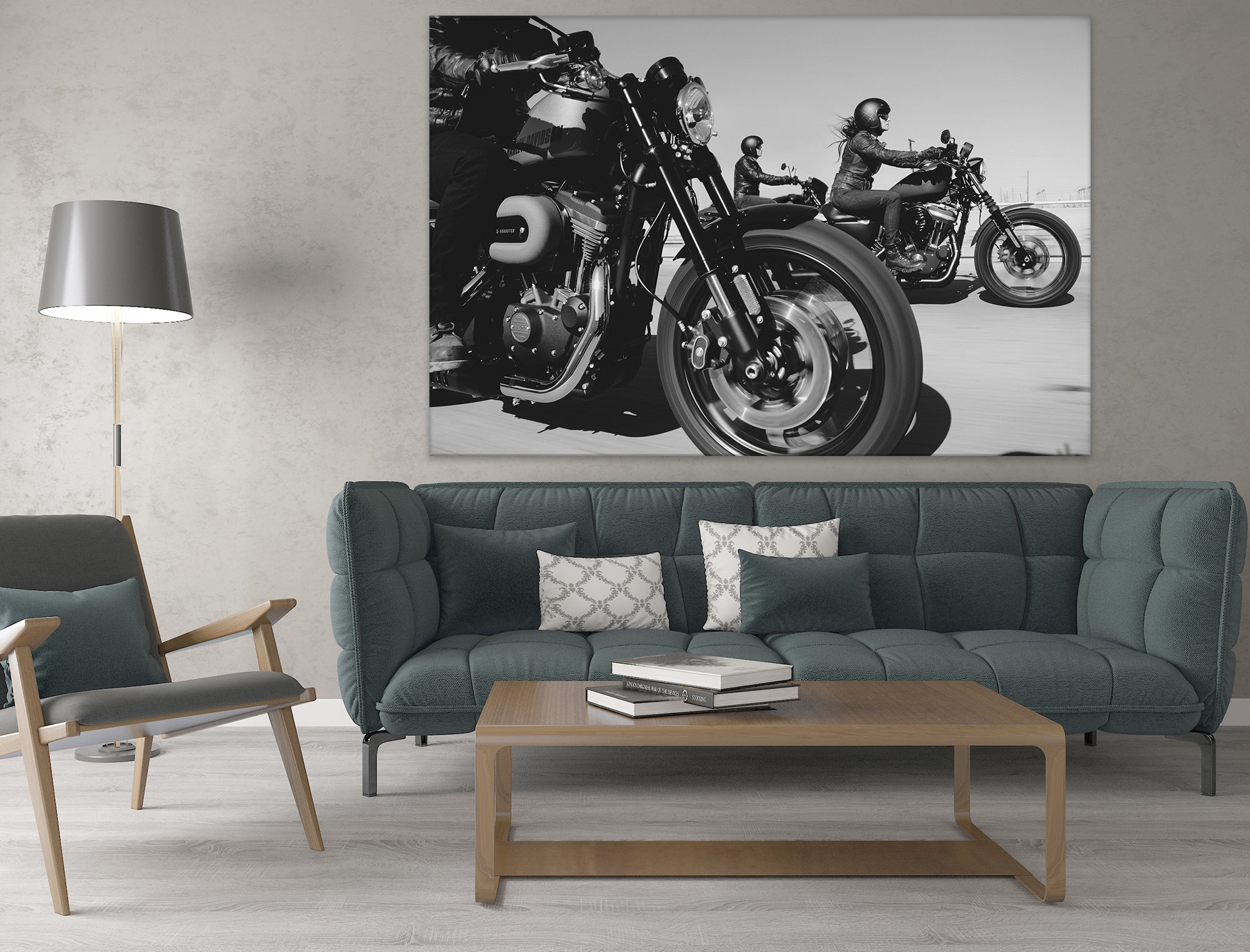 Harley Davidson decoración del hogar negro y blanco moto | Etsy