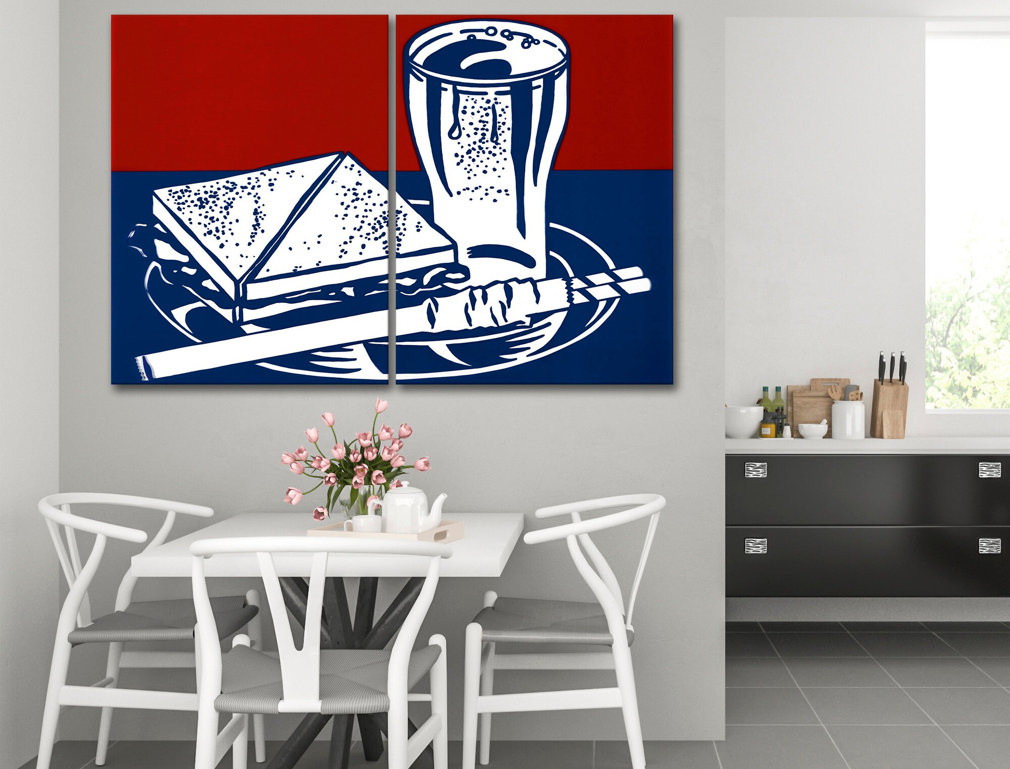 Fast food art Kitchen wall art decor Food canvasvpop art print | Etsy