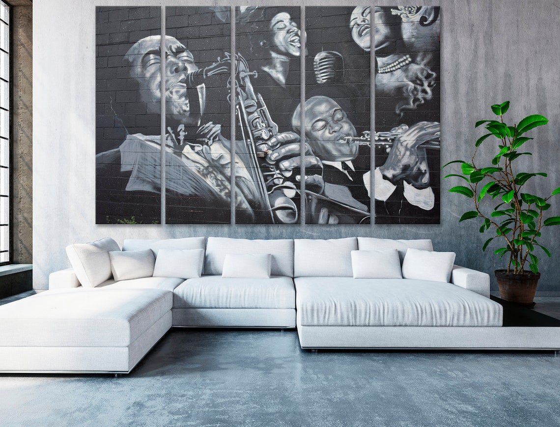 Jazz wall art Street art jazz art prints Music print grafitti Etsy