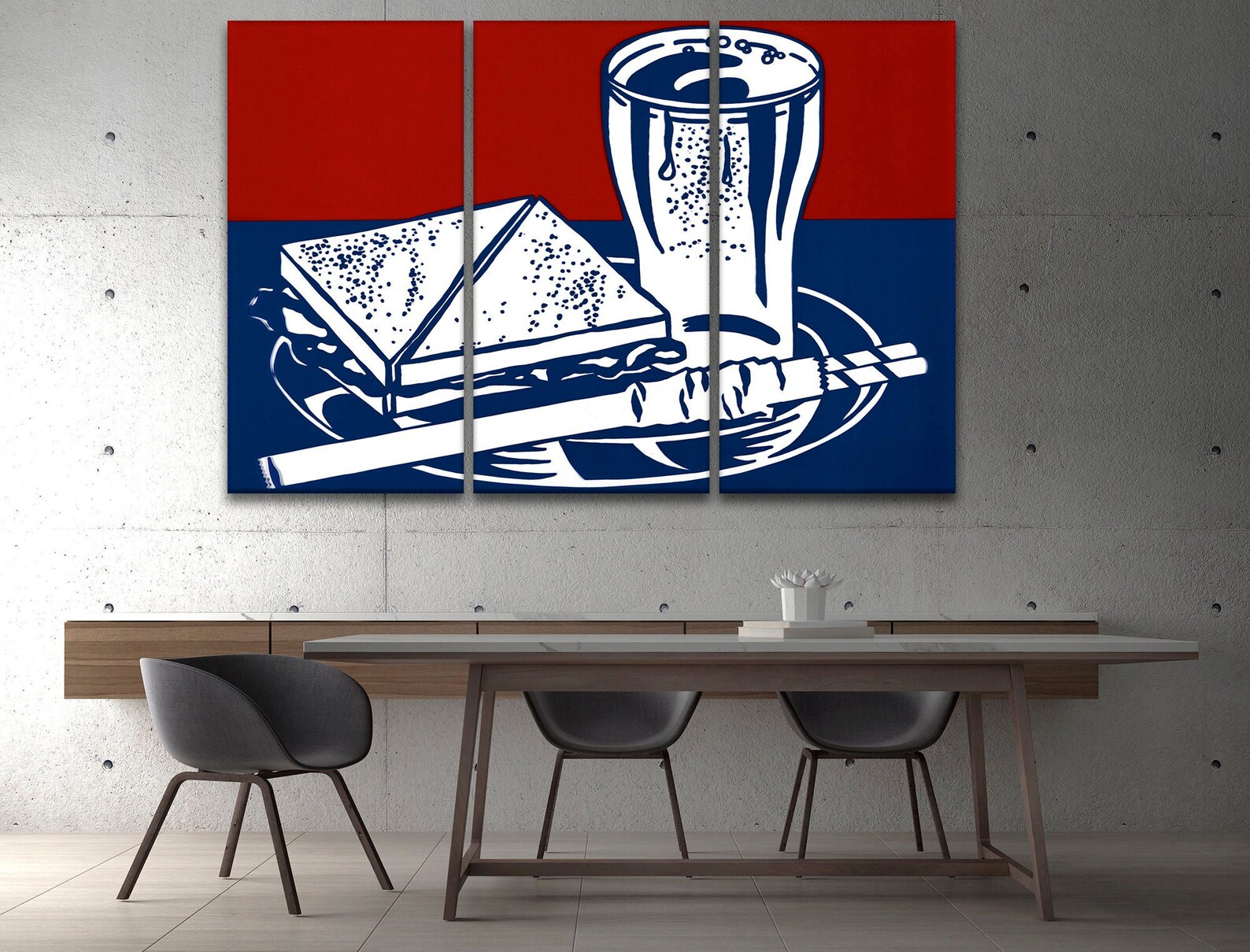 Fast food art Kitchen wall art decor Food canvasvpop art print Etsy