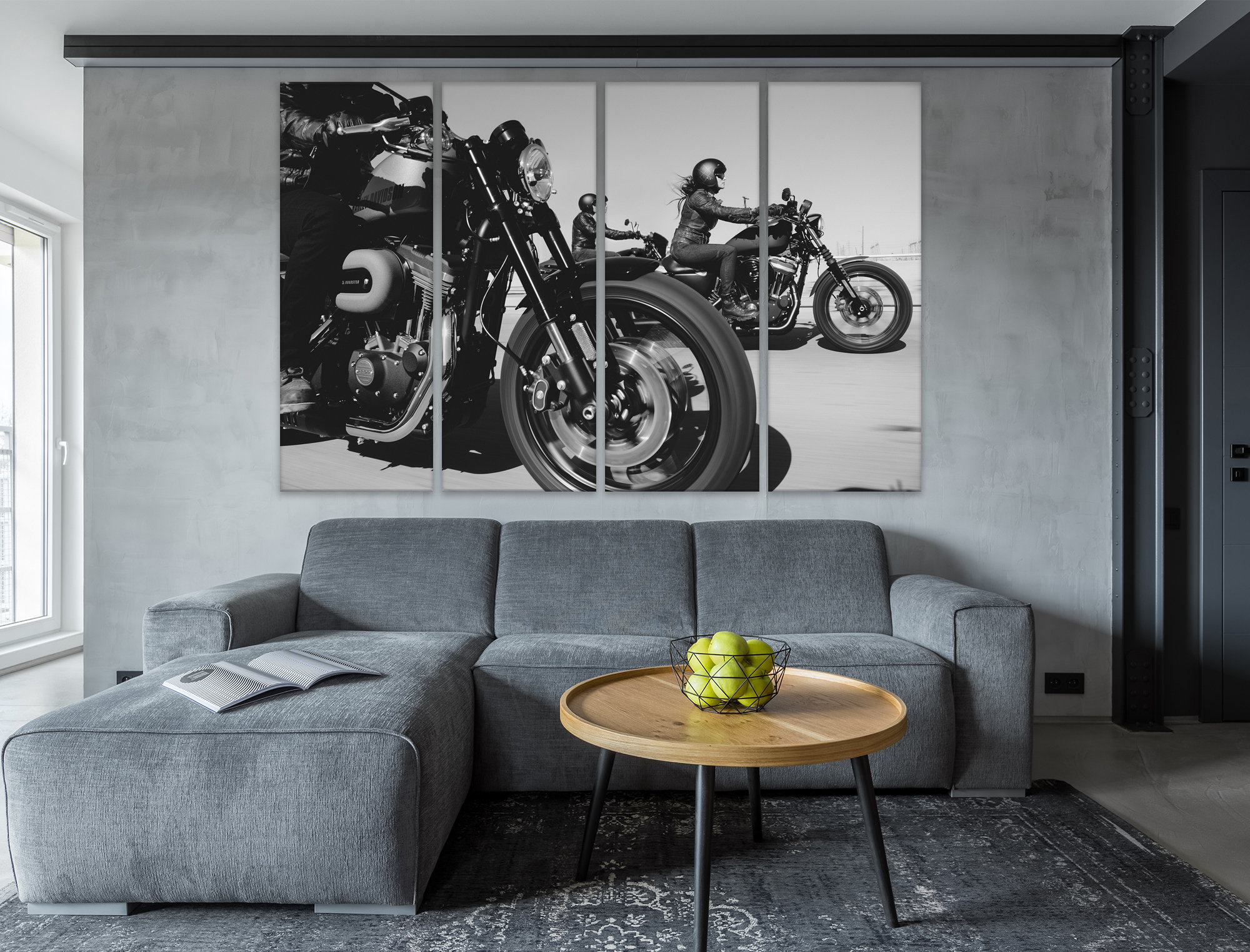 Harley Davidson decoración del hogar negro y blanco moto | Etsy