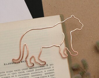 Personalized Tiger Bookmark: Copper Wire Animal Paper Clip