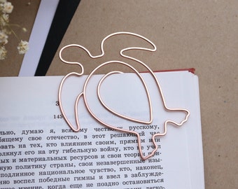 Personalized Copper Wire Sea Turtle Bookmark, Book Lover Gift