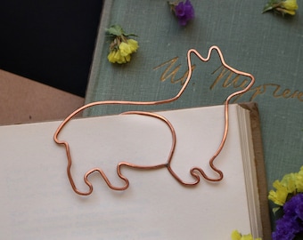 Personalized wire bookmark, paperclip, Welsh Corgi, pet, gift for doglover, clip-style book mark, dog, party favors, custom gift idea
