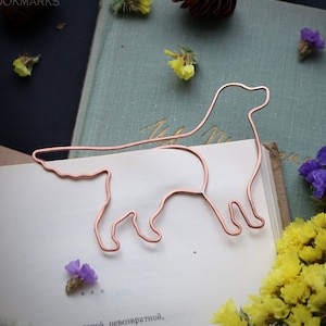 Personalized wire bookmark, paper clip, labrador, pet, Golden retriever, party favors, gift for doglover, Customized metal bookmark