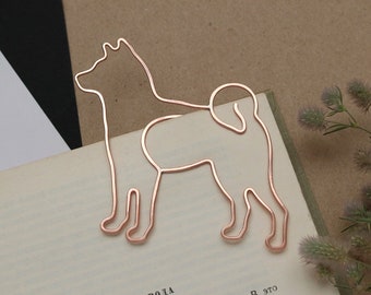 Personalized wire bookmark, paper clip, Akita Inu, pet, American akita, party favors, gift for doglover, Customized metal book mark