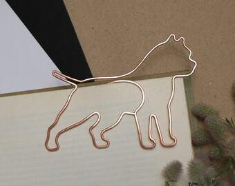 Personalized American Bully Wire Bookmark: Hand Stamped Metal Dog Lover Gift