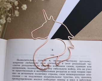 Unicorn Bookmark: Personalized Copper Wire Book Clip, Small Gift for Reader