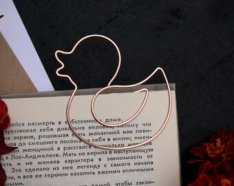 Personalized Duck Bookmark: Hand Stamped Copper Wire, Gift for Book Lover
