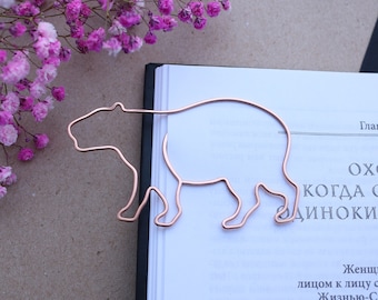 Capybara Bookmark: Personalized Copper Wire Paper Clip