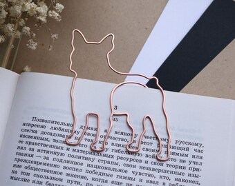 French Bulldog Bookmark, Copper Wire Clip, Personalized Gift