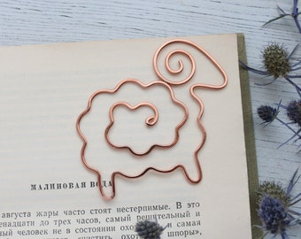 Wire bookmark, paperclip, sheep, gift for booklover, notebook, clip-style book mark, animal shaped, party favors, gift for farmer, ewe