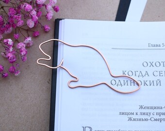 Personalized Copper Beaver Bookmark: Wire Animal Paper Clip