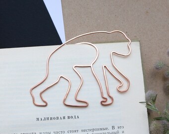 Personalized Chimpanzee Bookmark: Copper Wire Paper Clip, Gift for Book Lover
