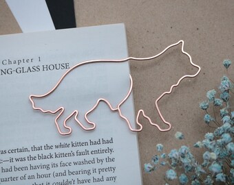 Border Collie Bookmark, Copper Wire Dog Paper Clip, Personalized metal book mark