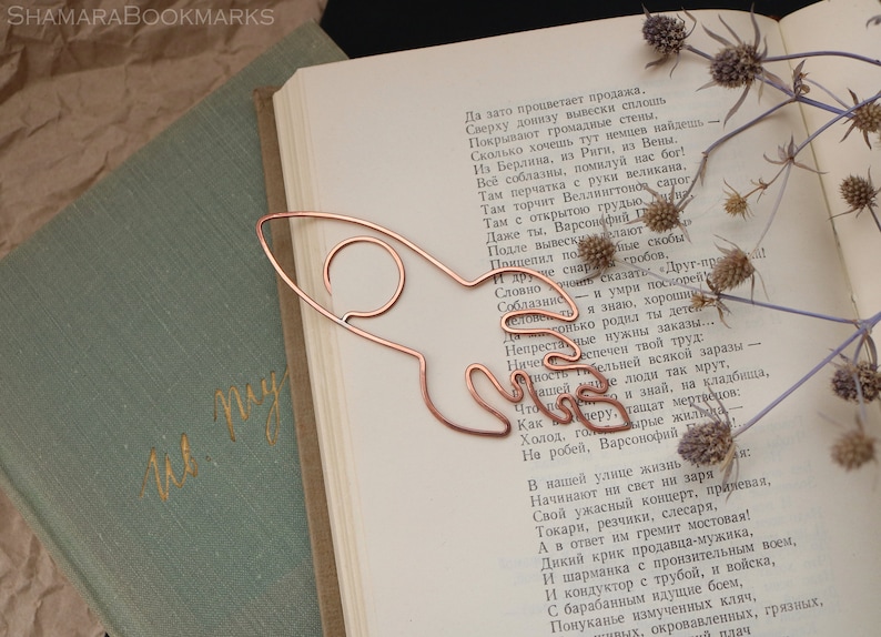 Personalized Wire Bookmark Rocket Hand Stamped Copper Wire Etsy