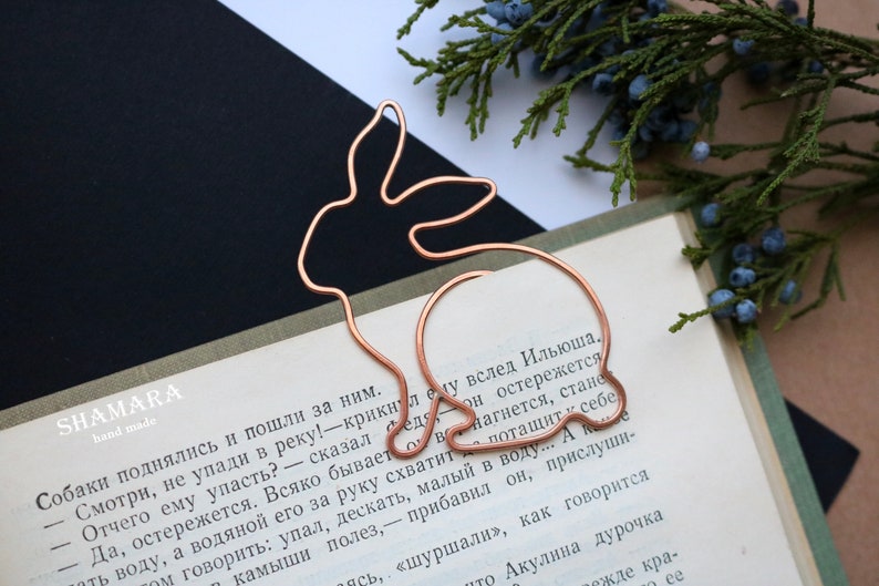 Personalized wire bookmark paper clip rabbit gift for kid Etsy