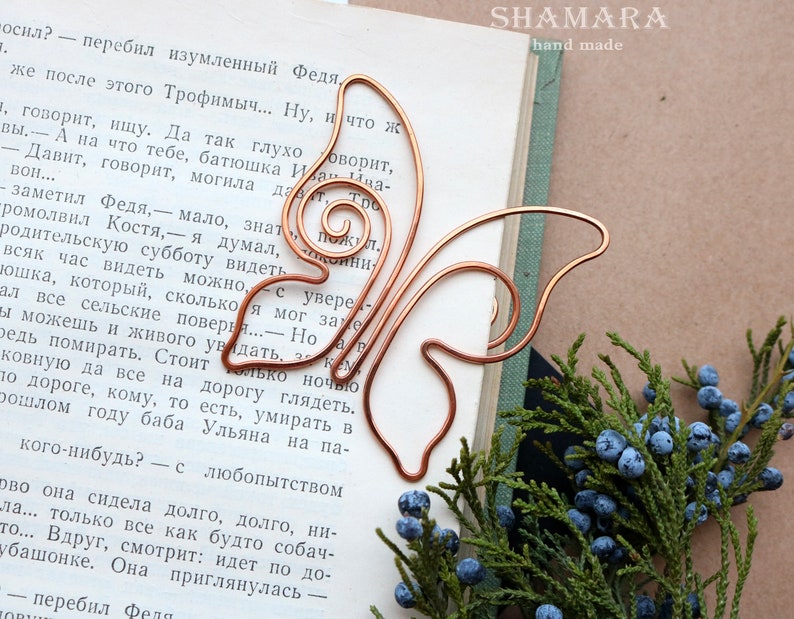 Wire Bookmark Paperclip Butterfly Bookmark Copper Wirewrapped - Etsy