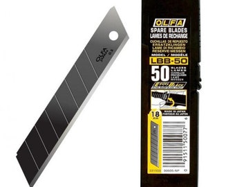 Olfa Spare Blade LBB-50 18mm Excel Black Blades (Pack of 10) (Free UK Delivery)