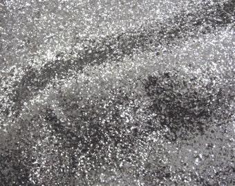 Silver Glitter Fabric Large Flakes (1.80 Metre Length) - KBT6663-B343