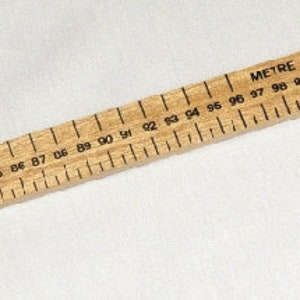 Wooden Rule 1 Meter Yard Stick Ruler Imperial & Metric