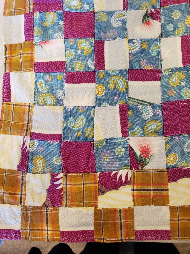 Vintage Doll Quilt 1940s fabrics