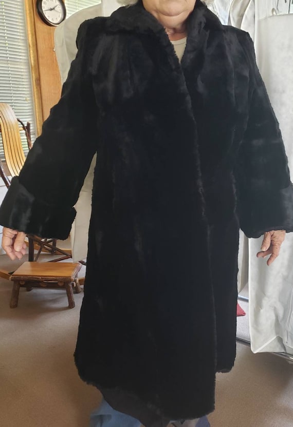 1930s Black Rabbit Fur Coat