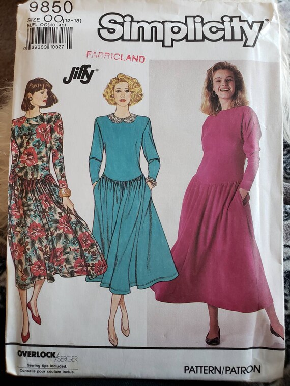 Sz 12-18 Jiffy Drop Waist Dress Sewing Pattern Uncut | Etsy