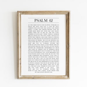 Psalm 42,  Modern Psalm, Christian Art I Psalm, Wall Art, Encouragement, Hope