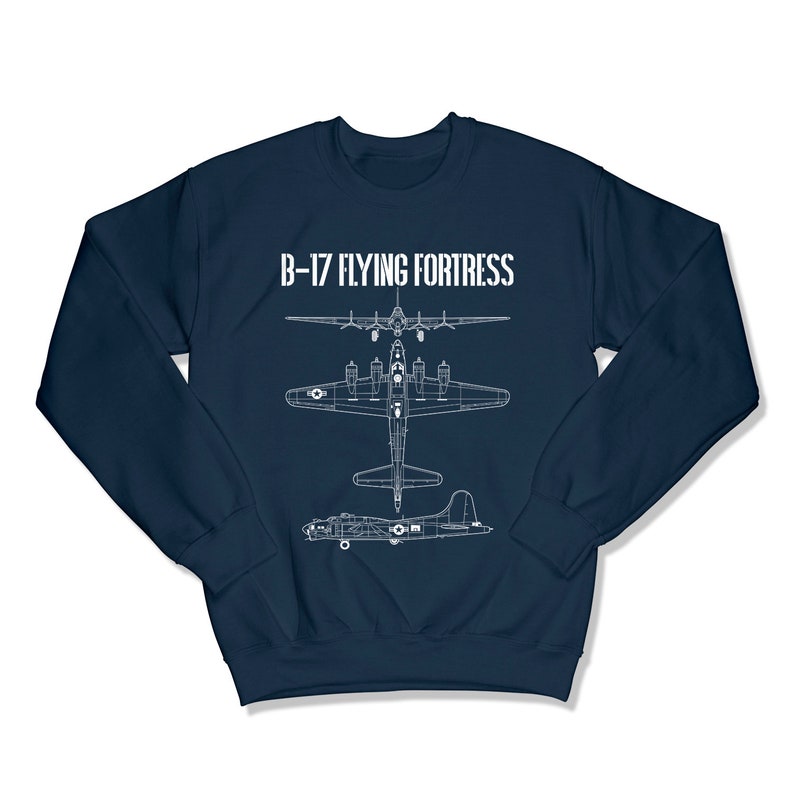 B-17 T-shirt schématique / Forteresse volante TShirt / WW2 Chemise d’ancien combattant militaire / Pilote de bombardier B17 de la Seconde Guerre mondiale Tee à manches longues / Cadeau de la Journée des anciens combattants image 6