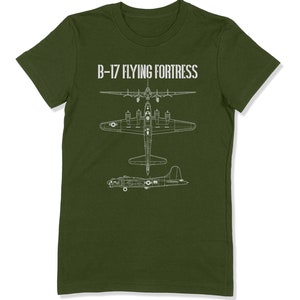 B-17 T-shirt schématique / Forteresse volante TShirt / WW2 Chemise d’ancien combattant militaire / Pilote de bombardier B17 de la Seconde Guerre mondiale Tee à manches longues / Cadeau de la Journée des anciens combattants image 3